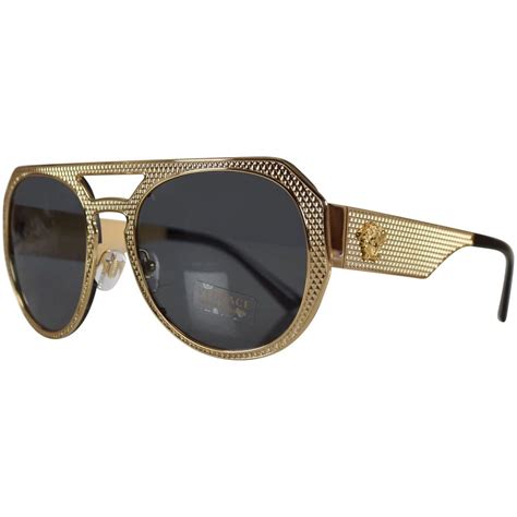 mens gold versace eyeglasses|gold frame sunglasses men versace.